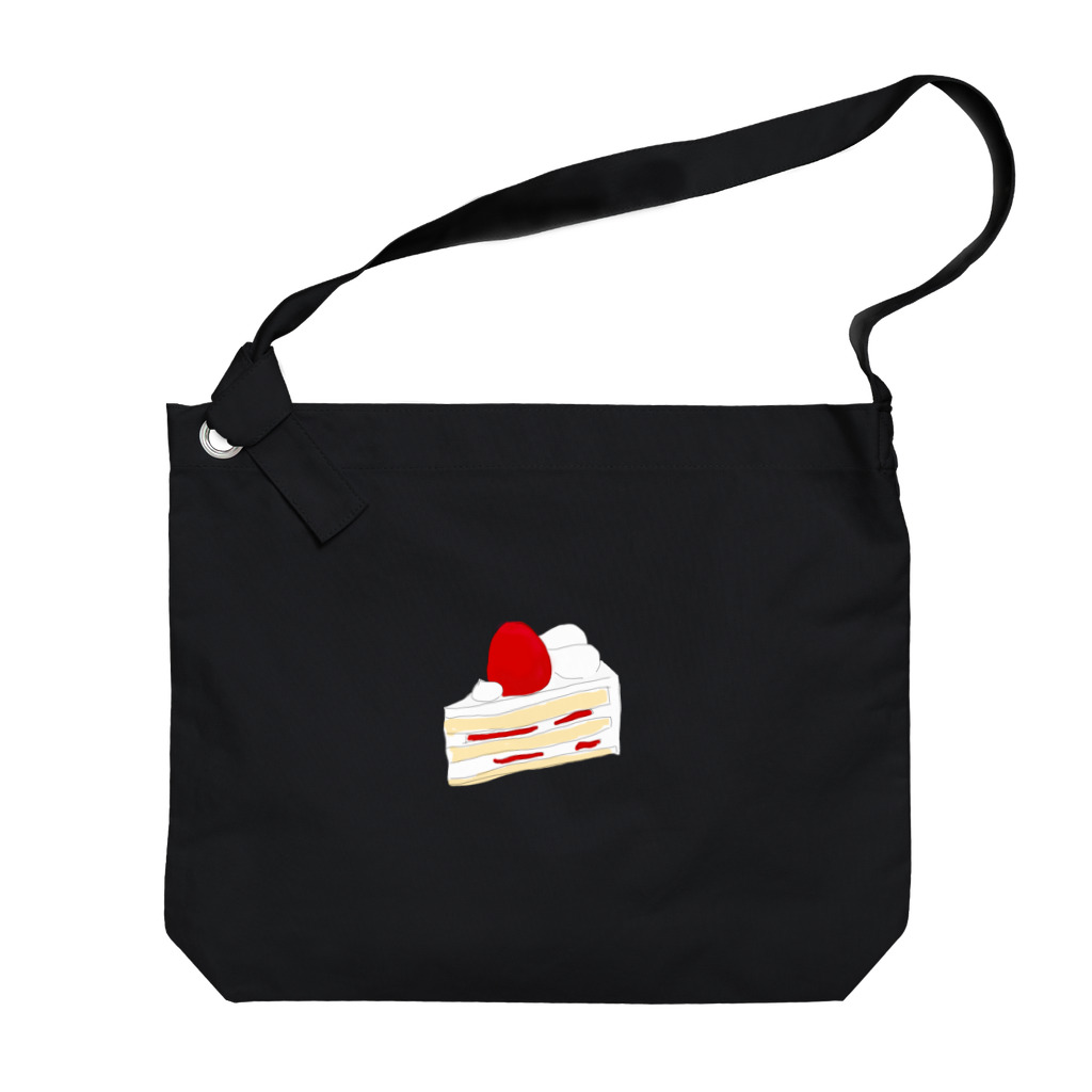 rabbiの手書きショートケーキ - strawberry shortcy shorake Big Shoulder Bag