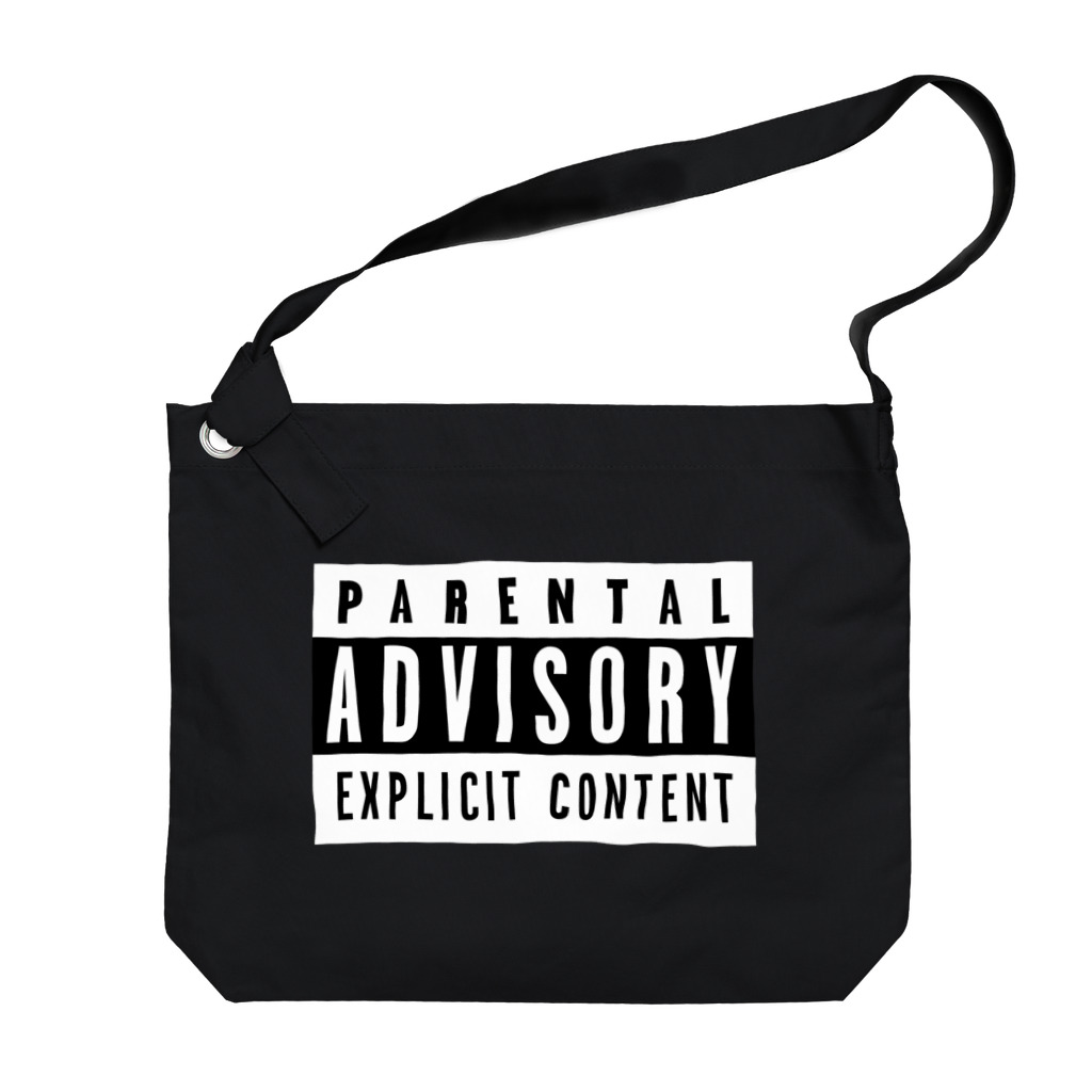 DRIPPEDのPARENTAL ADVISORY 白黒 反転色ロゴTシャツ Big Shoulder Bag