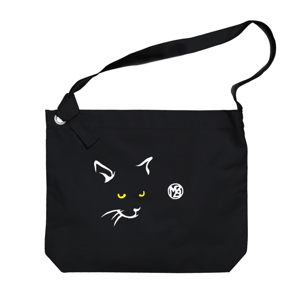 無真獣73号の簡潔なる猫の布かばん・暗色向け Big Shoulder Bag
