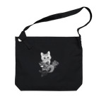 llotollの猫魚（にゃんぎょ）(白） Big Shoulder Bag
