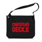 mimitabDECK.Kの耳たぶでっけー（赤ロゴ） Big Shoulder Bag