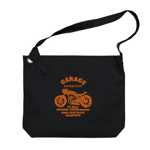 武骨なバイクデザイン orange Big Shoulder Bag