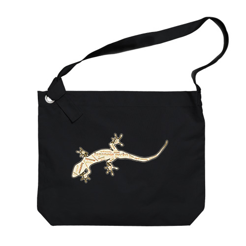 Japanese gecko(ニホンヤモリ)　英語デザイン Big Shoulder Bag