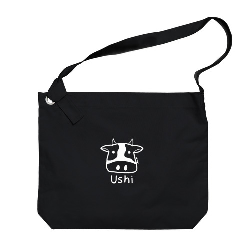 Ushi (牛) 白デザイン ビッグショルダーバッグ