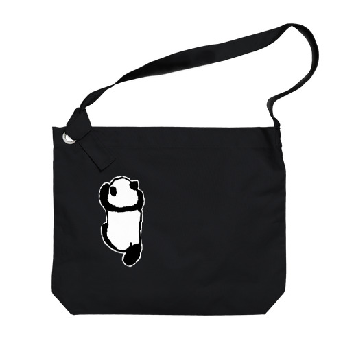 よじ登るパンダ(ブラック用) Big Shoulder Bag