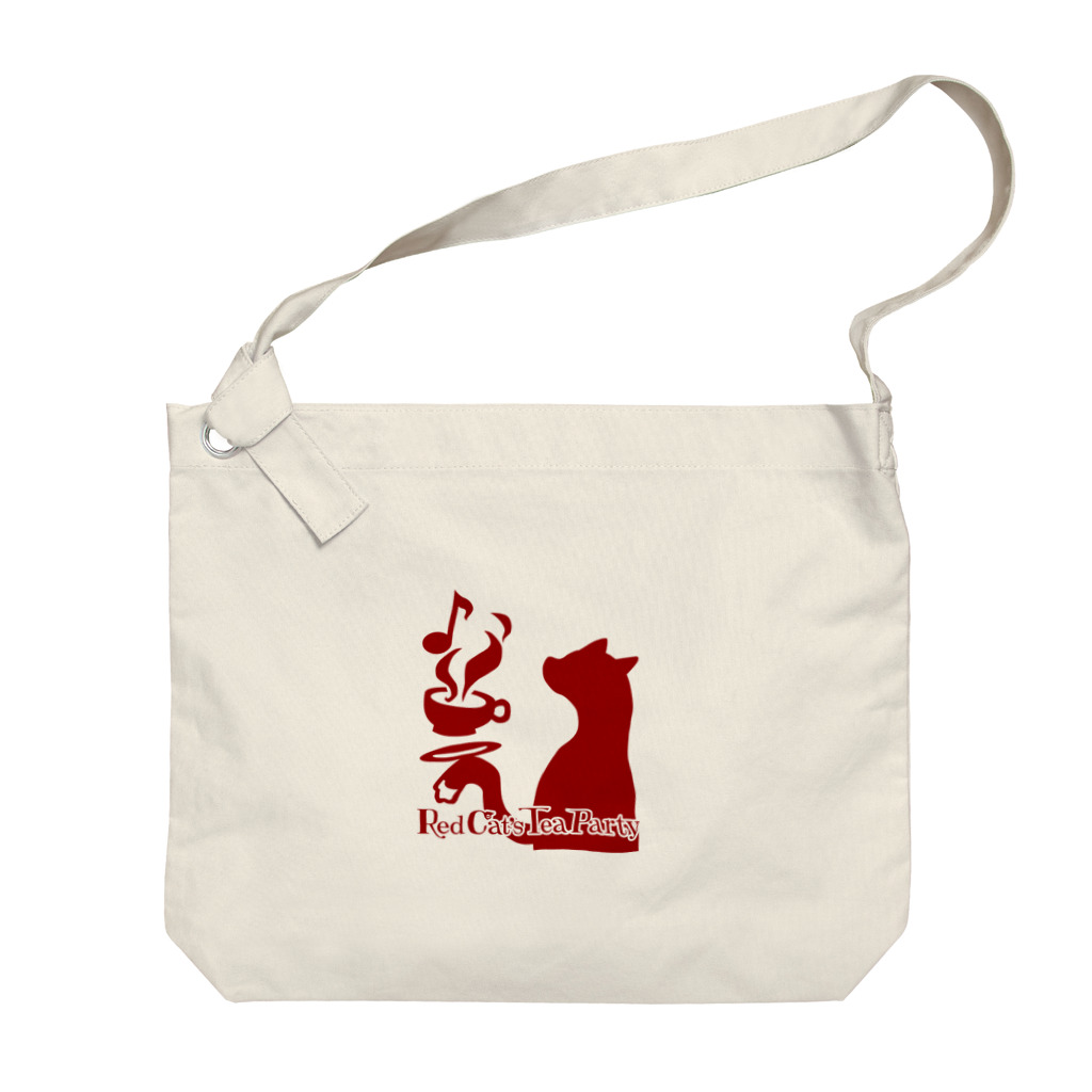 赤猫茶会制作所の赤猫茶会ロゴ Big Shoulder Bag