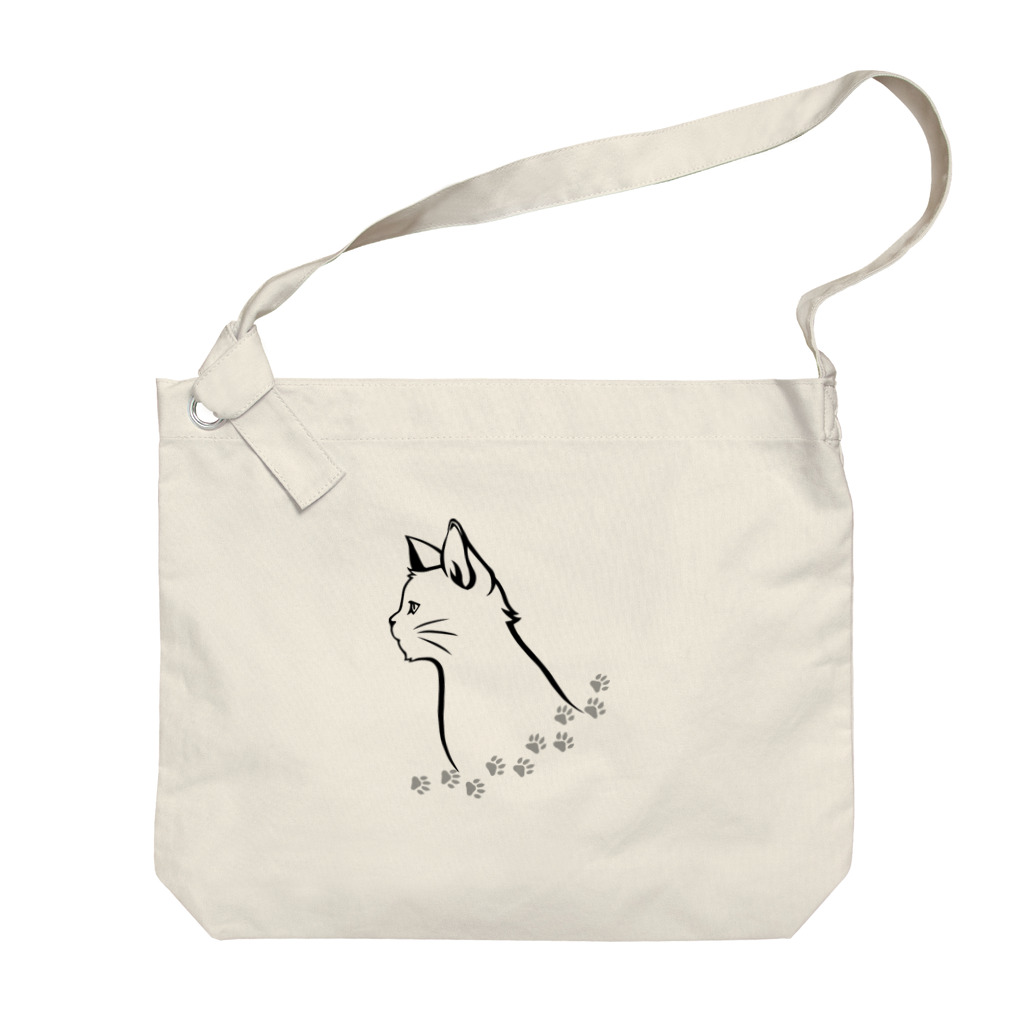 Cor Leonis SUZURI storeの猫と足跡 Big Shoulder Bag