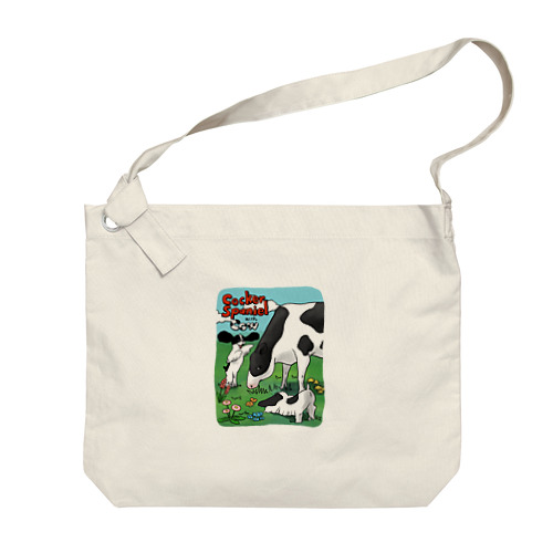Cocker Spaniel with Cow Big Shoulder Bag