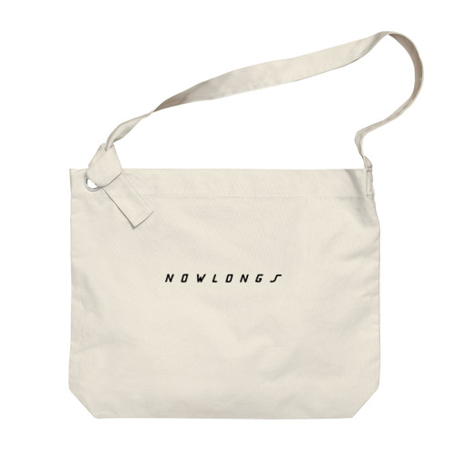 「Nowlongs」 ふち白 ロゴ Big Shoulder Bag