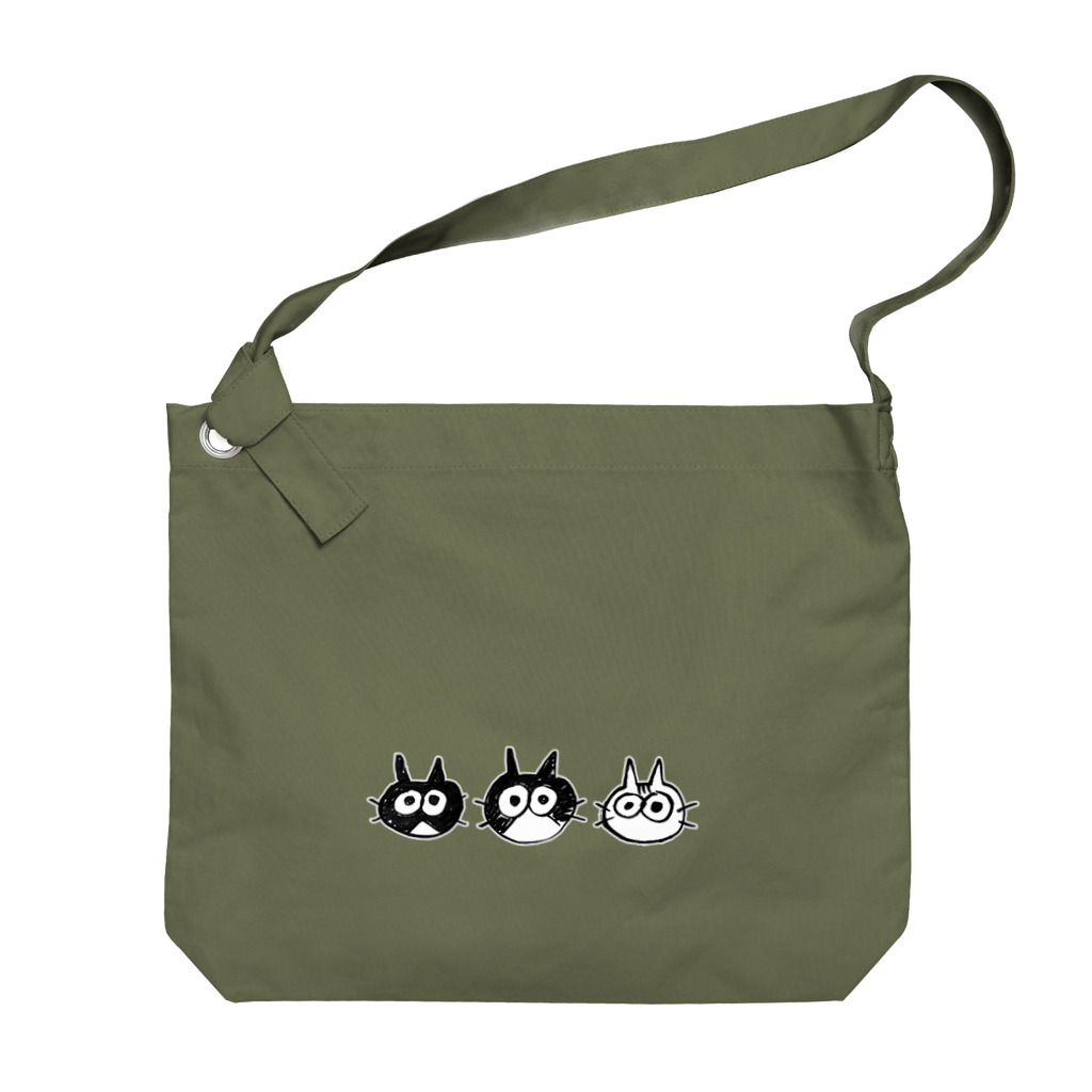 ハレルヤのハチワレ猫たちとトラ猫 Big Shoulder Bag