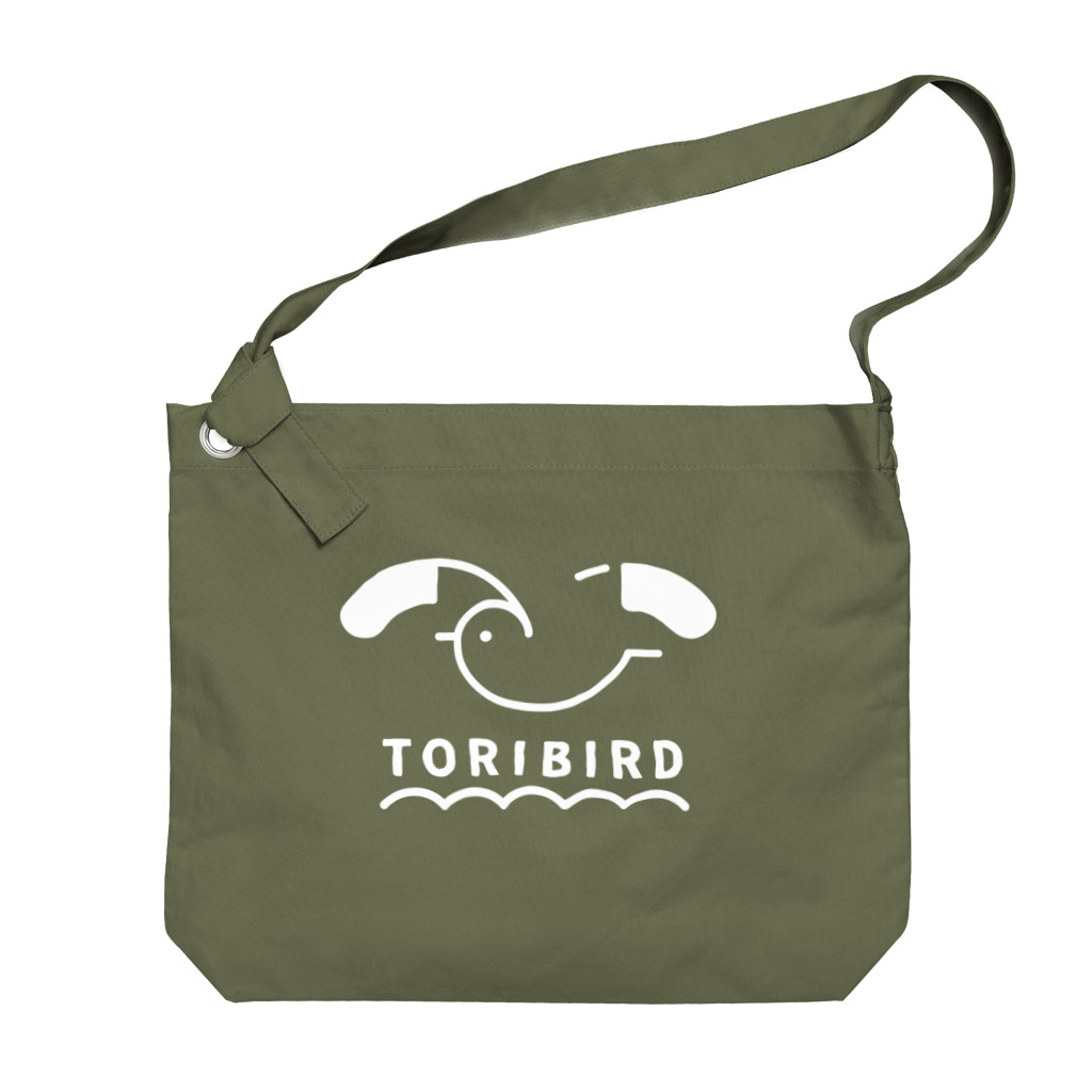 イロトリドリのTORIBIRD　ホワイト ビッグショルダーバッグ