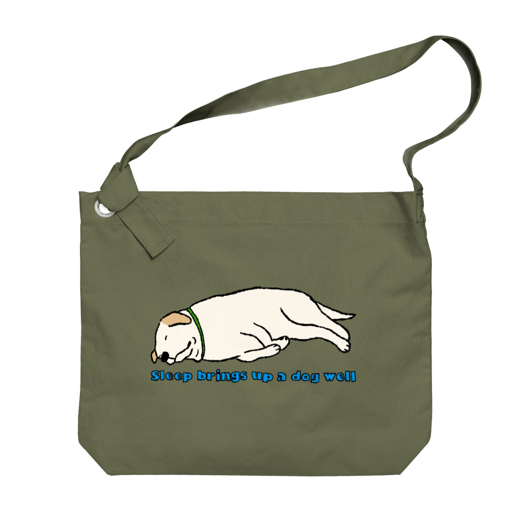 Dog Drawer Drawn by Dogの寝る犬は育ちすぎる？ Big Shoulder Bag