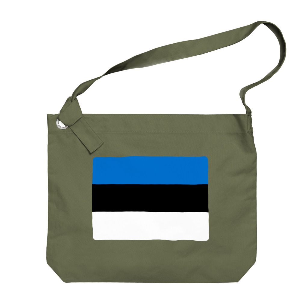 お絵かき屋さんのエストニアの国旗 ビッグショルダーバッグ