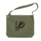 あおちゃん商会のオウム貝（Nautilusロゴ入りモノクロ） Big Shoulder Bag