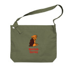 TOMOS-dogのふりむき犬（ドット）ブラタン Big Shoulder Bag
