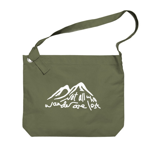 Not All Who Wander Are Lost (白文字) Big Shoulder Bag