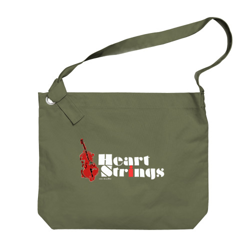 HeartStrings (woodbass) 白文字 Big Shoulder Bag