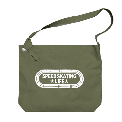 スピードスケート・白・Speed skating・グッズ・Tシャツ・1周400m・スケートリンク・ウィンタースポーツ・男子・女子・かっこいい・かわいい・有望・確実・有力・団体追い抜き・チームパシュート Big Shoulder Bag