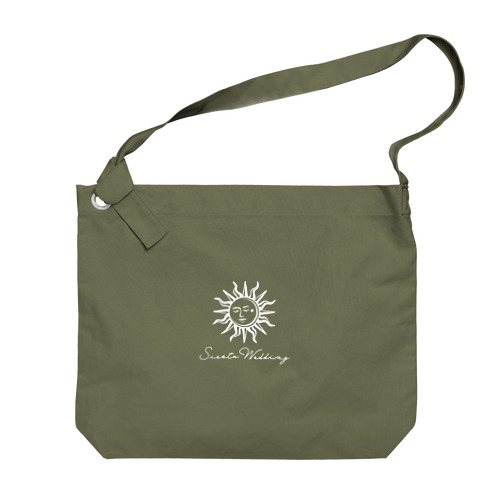 太陽/ sun /white ver. Big Shoulder Bag