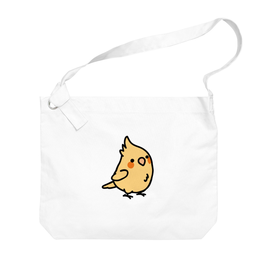 Cody the LovebirdのChubby Bird オカメインコ　ルチノー　イエロー Big Shoulder Bag