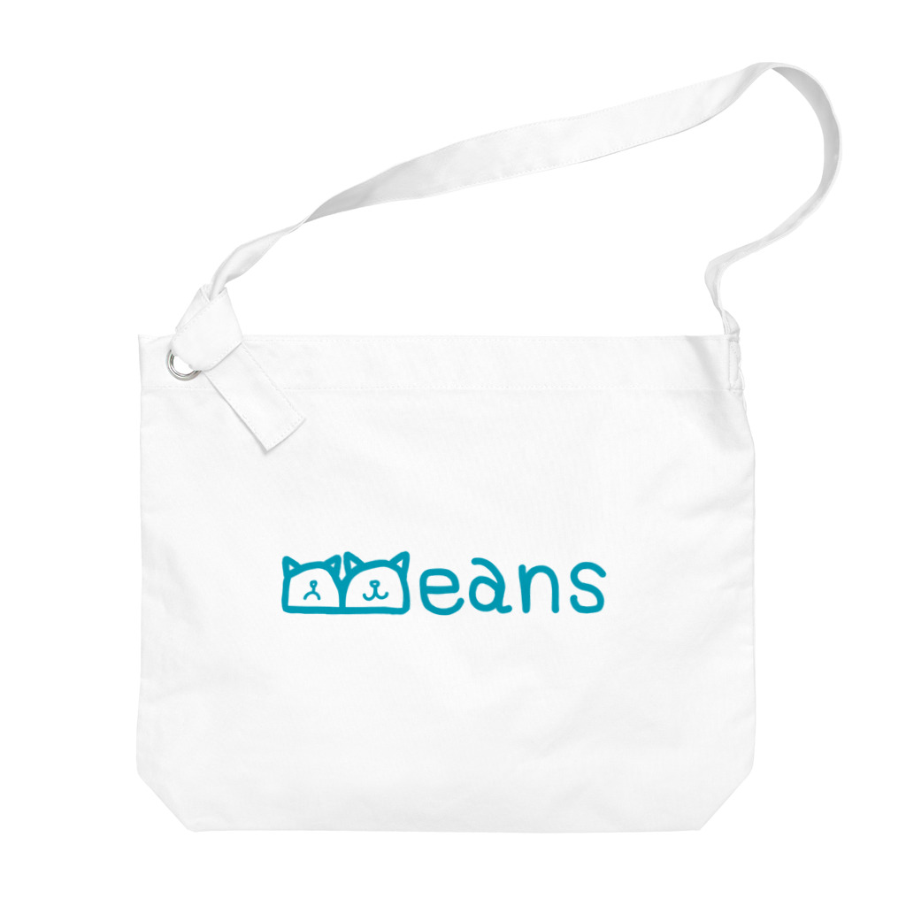 BeansショップのBeans北欧風ブルーロゴ Big Shoulder Bag