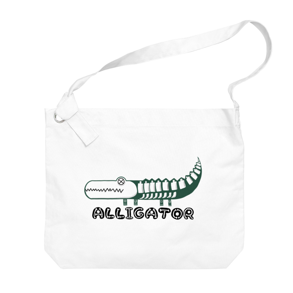 alligator_artのホネホネ鰐 Big Shoulder Bag