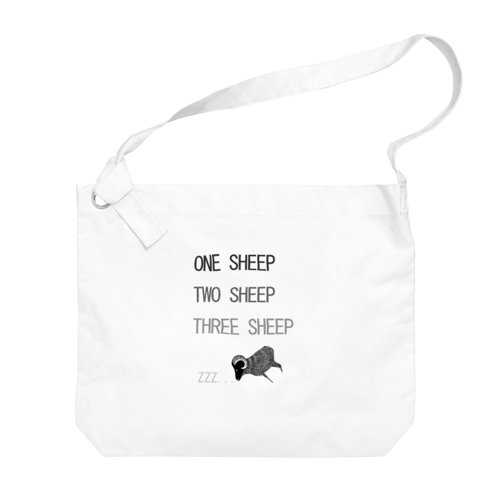 NIKORASU GOのユーモアデザイン「羊がひつじが一匹」 Big Shoulder Bag