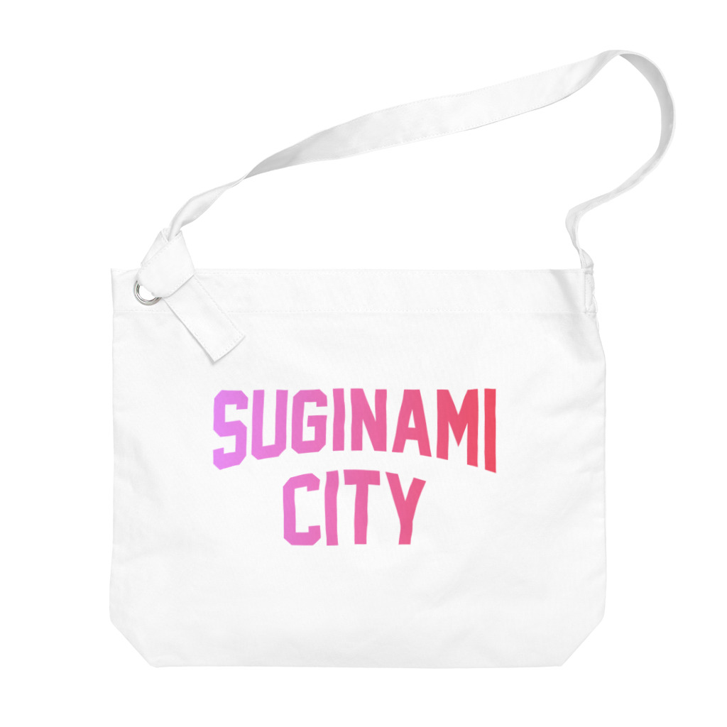 JIMOTO Wear Local Japanの杉並区 SUGINAMI CITY ロゴピンク ビッグショルダーバッグ