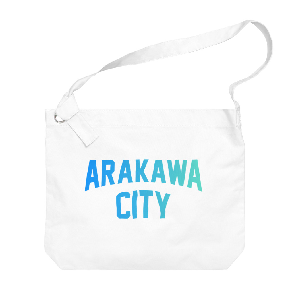 JIMOTO Wear Local Japanの荒川区 ARAKAWA WARD ロゴブルー ビッグショルダーバッグ