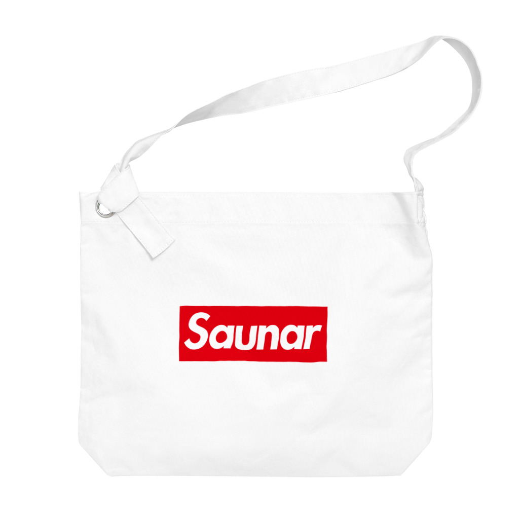 DRIPPEDのSaunar-サウナー-赤BOXロゴ Big Shoulder Bag