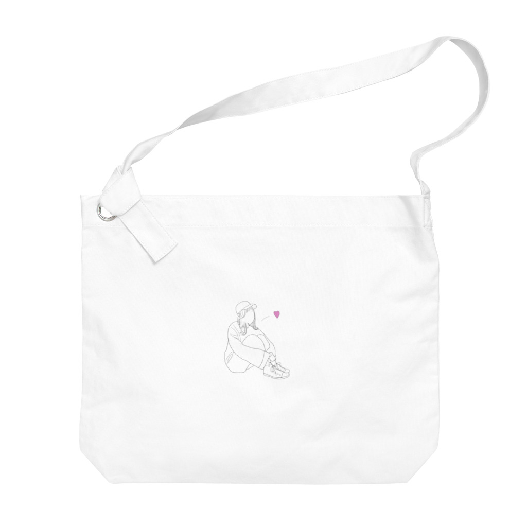 てぃらみすのおすわりするおんなのこ Big Shoulder Bag