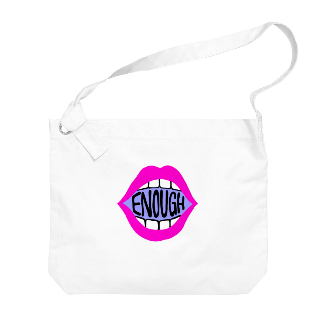 Mieko_KawasakiのENOUGH IS ENOUGH! MOUTH PINK Big Shoulder Bag