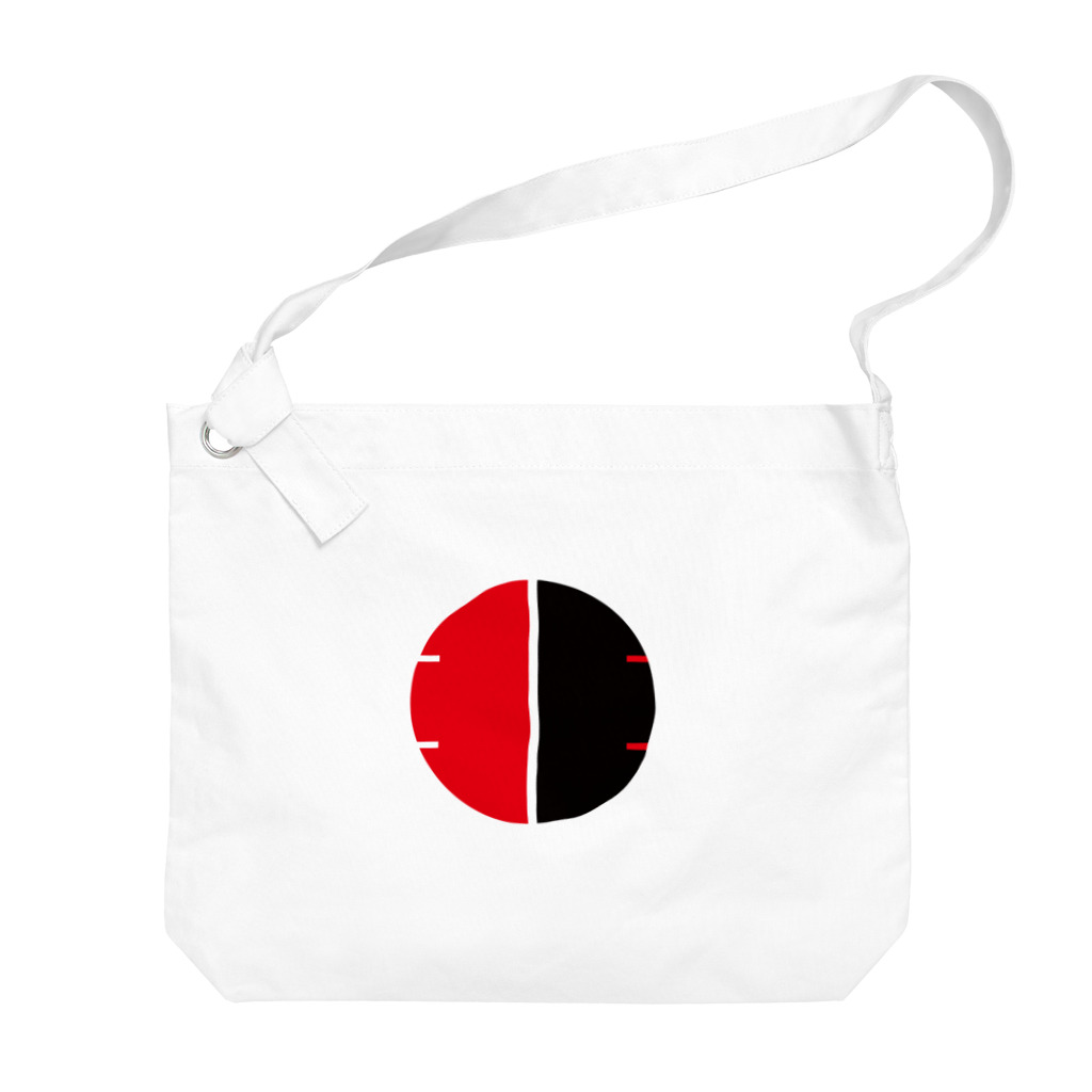 無色研究所の【非国民的】サークルロゴ（赤×黒） ビッグショルダーバッグ