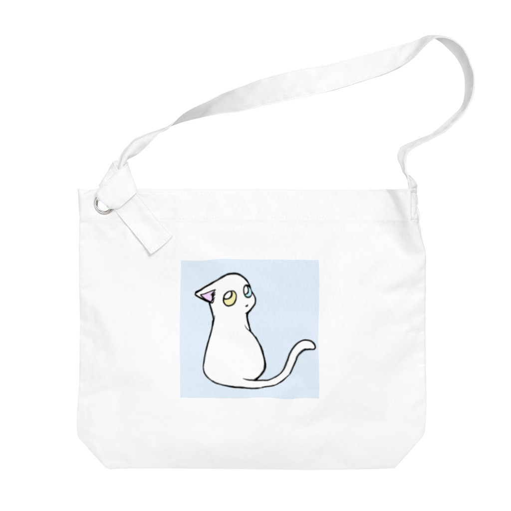 さことこ『カワウソのうに』のオッドアイ☆白猫 Big Shoulder Bag