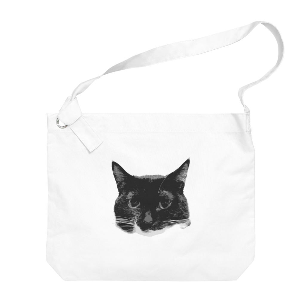SHOP_KEMURIの白黒猫シリーズ ビッグショルダーバッグ