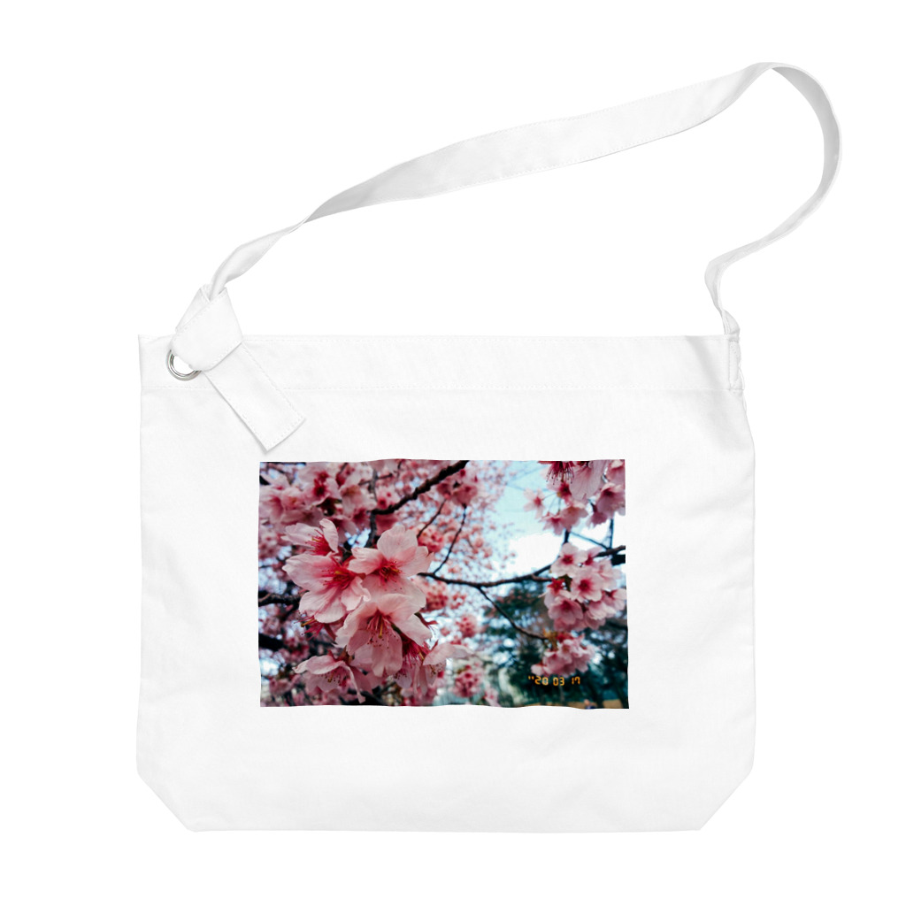 フィルムカメラと花の3月の桜 Big Shoulder Bag