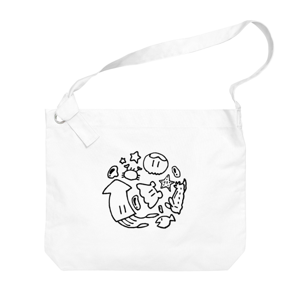 深海工房のごっちゃり海洋生物 Big Shoulder Bag