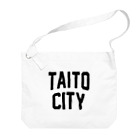 JIMOTO Wear Local Japanの台東区 TAITO WARD ロゴブラック ビッグショルダーバッグ