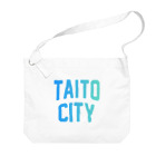 JIMOTO Wear Local Japanの台東区 TAITO WARD ロゴブルー ビッグショルダーバッグ