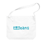 BeansショップのBeans北欧風ブルーロゴ Big Shoulder Bag