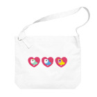 コザクラインコSHOP (kotorigoto/Lovebirdlove)の3 HEART KOZAKURA Big Shoulder Bag