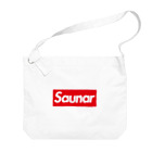 DRIPPEDのSaunar-サウナー-赤BOXロゴ Big Shoulder Bag