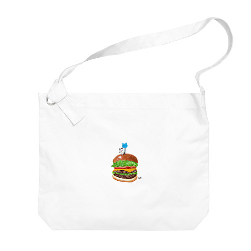 ブドウのハンバーガーニャンコ Big Shoulder Bag