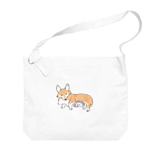 オリジナル　犬に温めてもらうハリネズミのソフィー。 Big Shoulder Bag