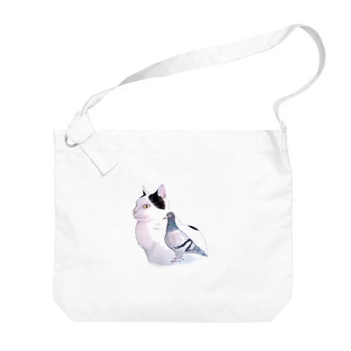 猫とハト Big Shoulder Bag