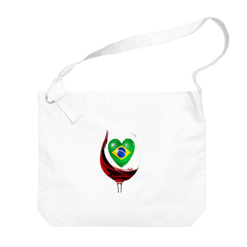 国旗とグラス：ブラジル（雑貨・小物） Big Shoulder Bag