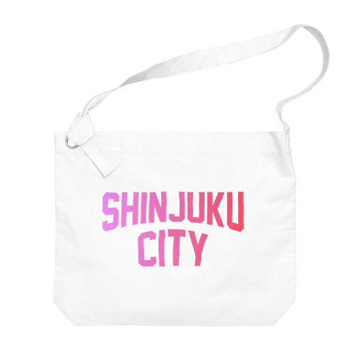 新宿区 SHINJUKU CITY ロゴピンク ビッグショルダーバッグ