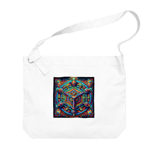 フラクタル超次元立方体〈神の家〉🏠サイケデリックタリスマン Big Shoulder Bag