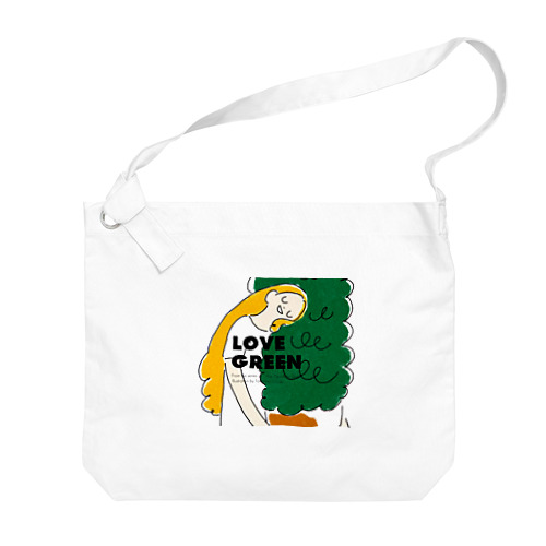 LOVE GREEN with logo Big Shoulder Bag