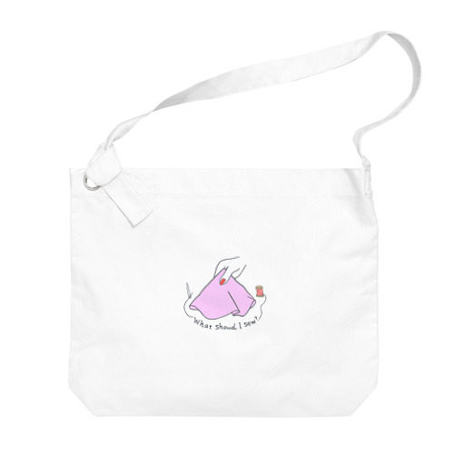 What should I sew?-Pink- Big Shoulder Bag